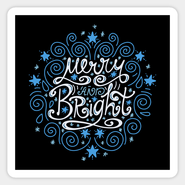 Merry and Bright Sticker by Mashmuh